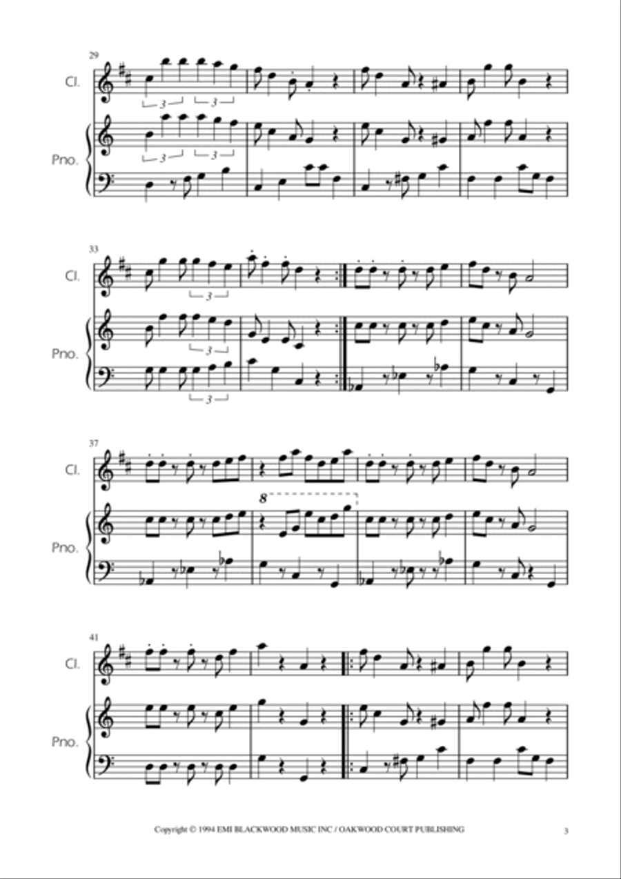 Super Mario Bros Theme B-Flat Clarinet scores gallery preview page 3