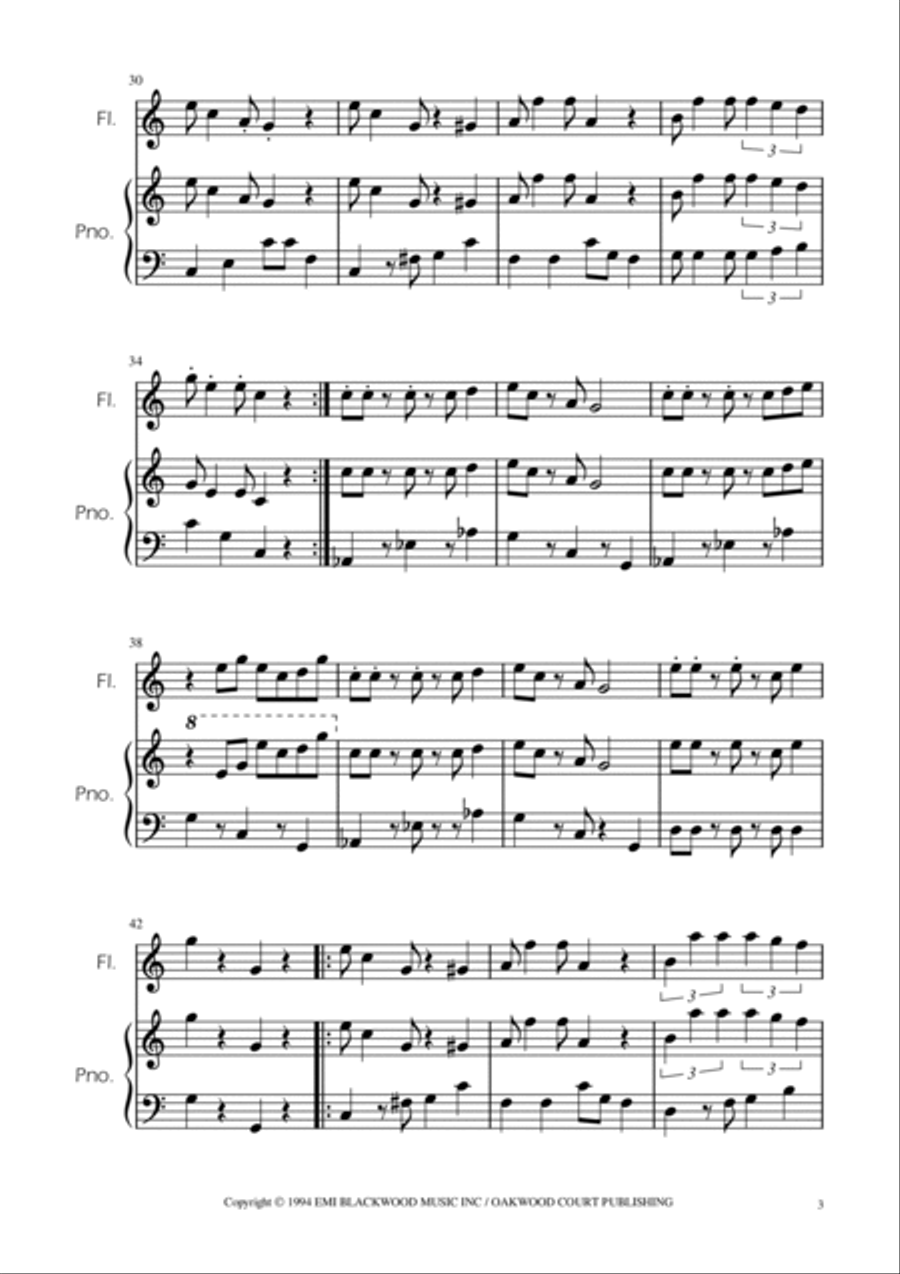 Super Mario Bros Theme Flute scores gallery preview page 3