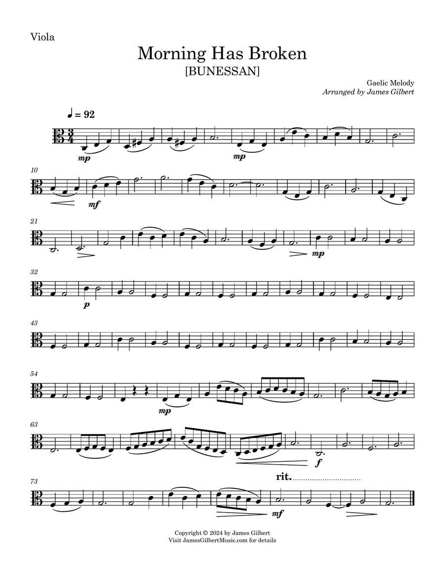 Morning Has Broken by James Gilbert String Quartet - Digital Sheet Music page 2