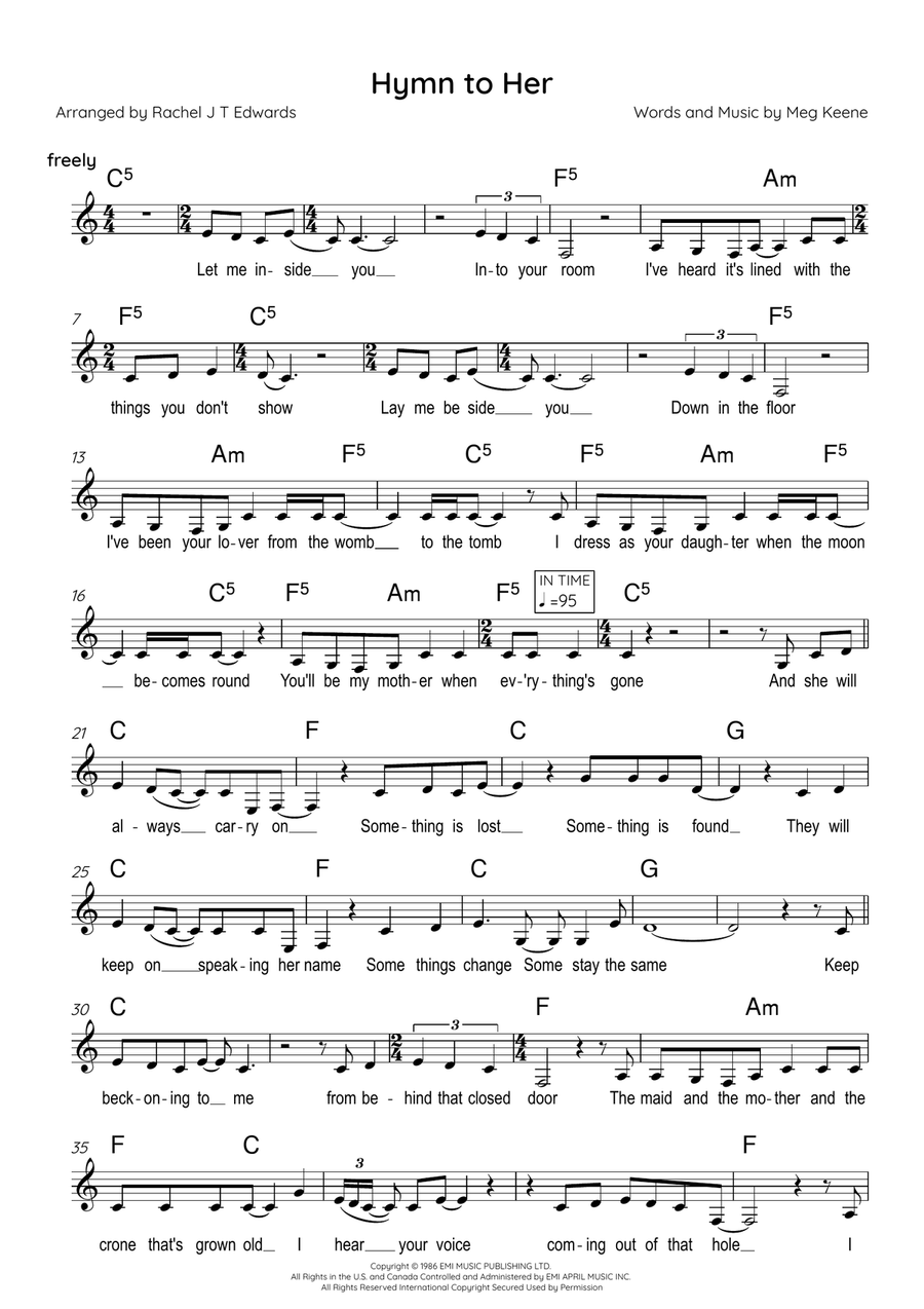 Hymn To Her Hymn To Her Piano Solo scores gallery preview page 2