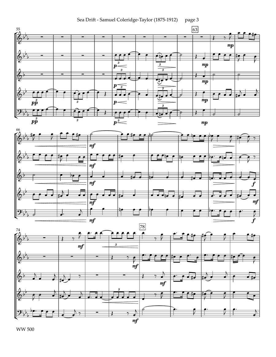 Sea Drift for Woodwind Quintet Woodwind Quintet scores gallery preview page 4