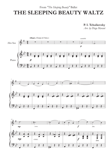 The Sleeping Beauty Waltz for Alto Saxophone and Piano