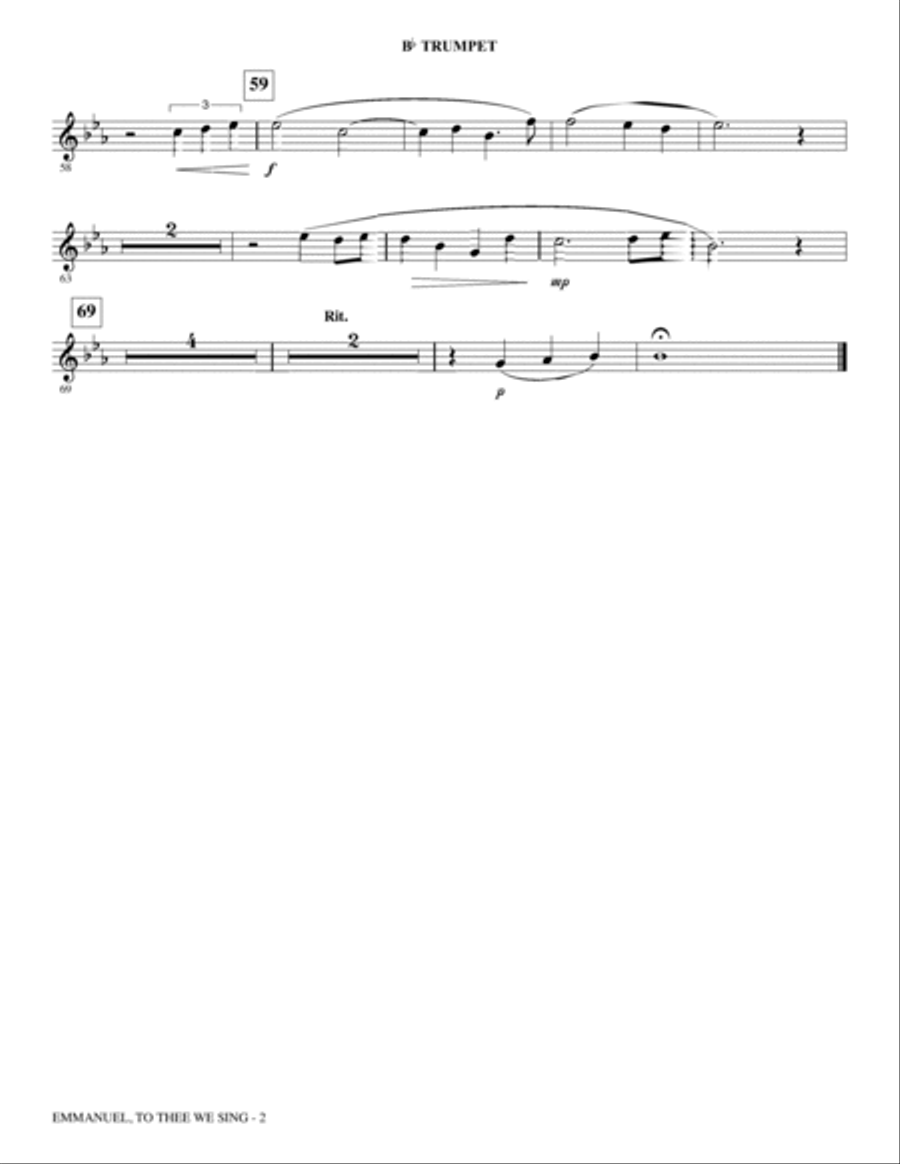 Emmanuel, To Thee We Sing - Bb Trumpet Choir scores gallery preview page 2