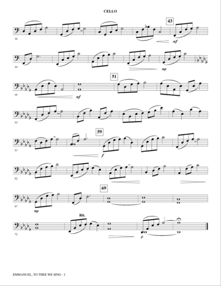 Emmanuel, To Thee We Sing - Cello Choir scores gallery preview page 2