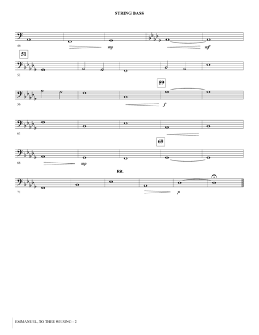 Emmanuel, To Thee We Sing - String Bass Choir scores gallery preview page 2