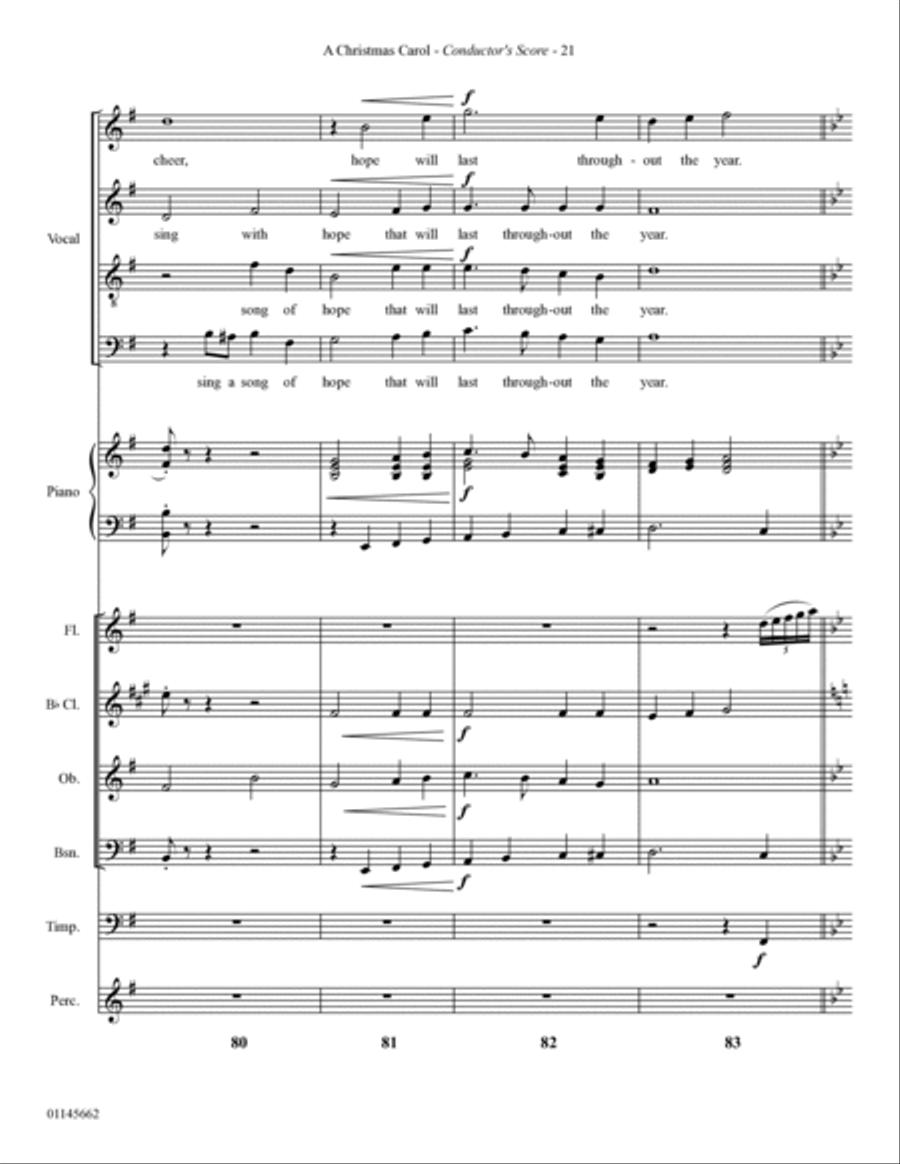 A Christmas Carol (from Scrooge) (arr. Mark Hayes) - Full Score Choir scores gallery preview page 21