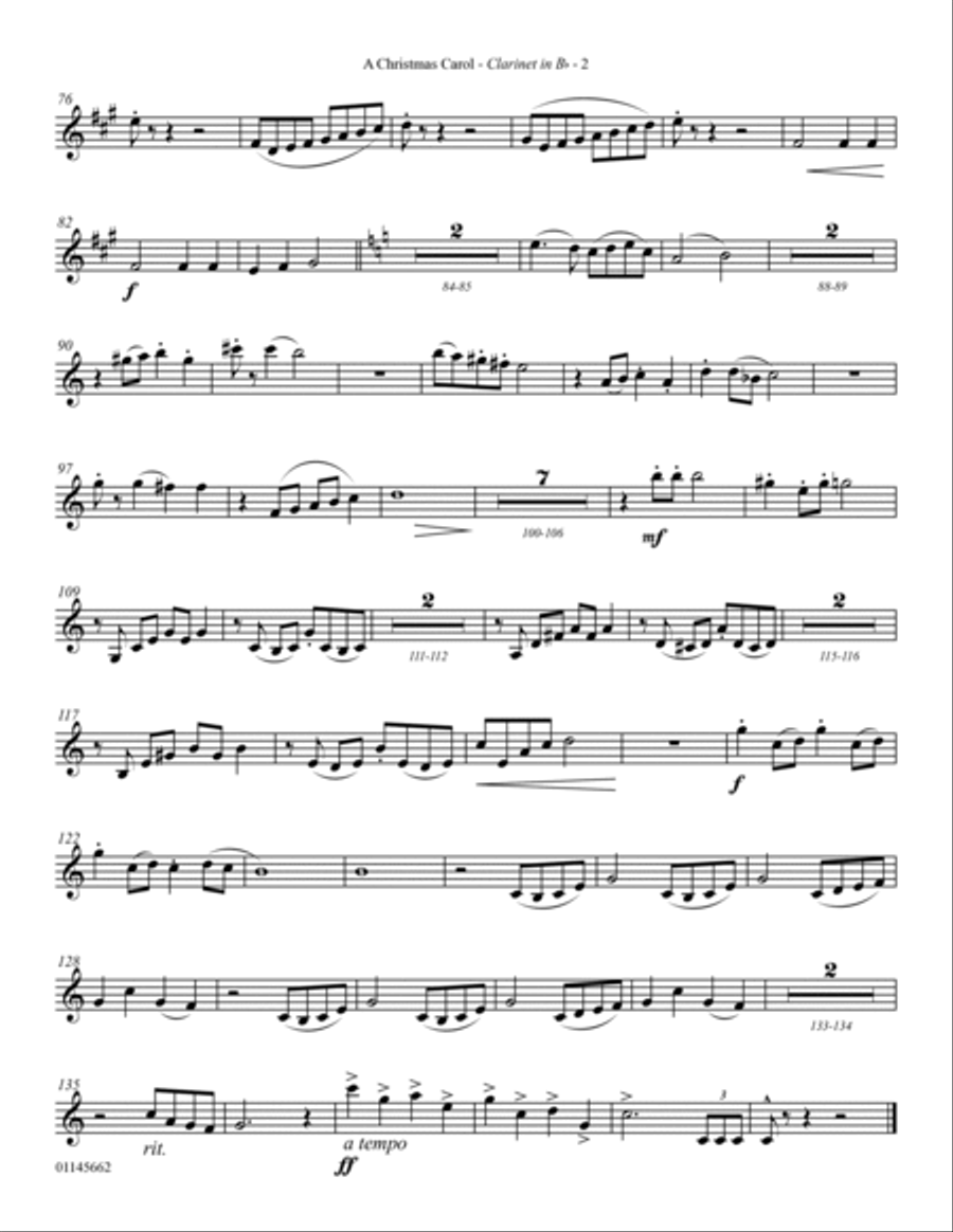 A Christmas Carol (from Scrooge) (arr. Mark Hayes) - Bb Clarinet Choir scores gallery preview page 2