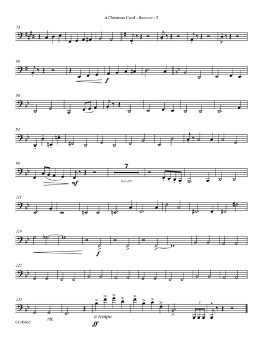 A Christmas Carol (from Scrooge) (arr. Mark Hayes) - Bassoon Choir scores gallery preview page 2