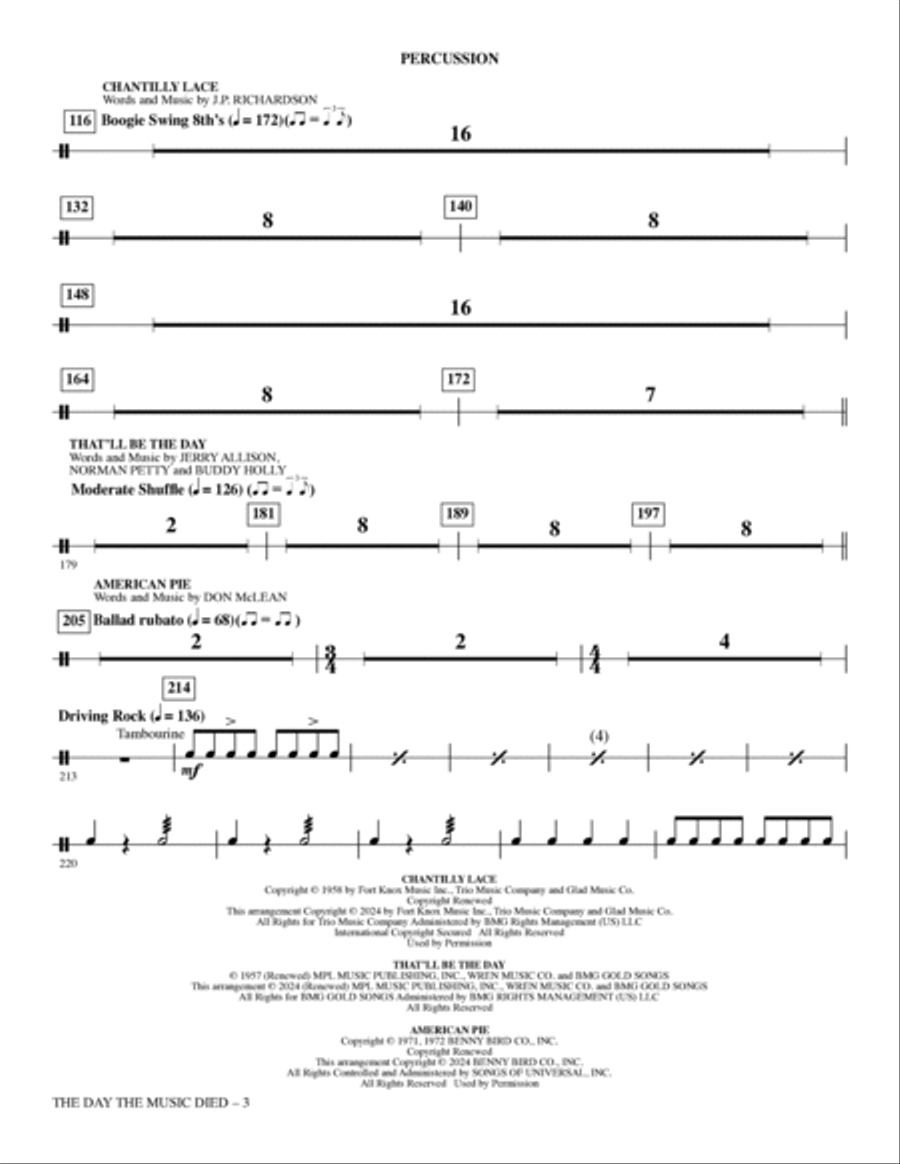 The Day The Music Died - Percussion Choir scores gallery preview page 3