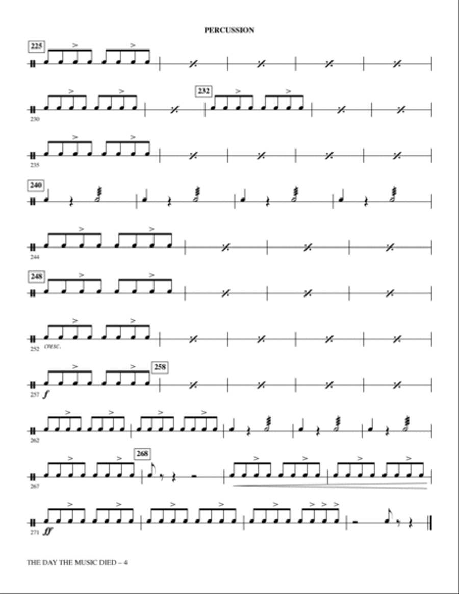 The Day The Music Died - Percussion Choir scores gallery preview page 4