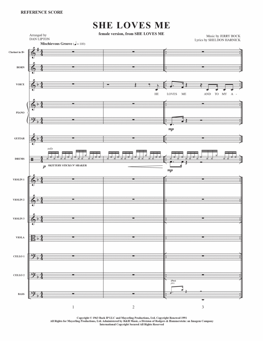 She Loves Me Full Orchestra scores gallery preview page 1