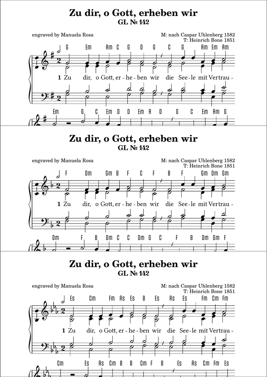 Zu dir, o Gott, erheben wir (Gotteslob 142) Piano Solo scores gallery preview page 2