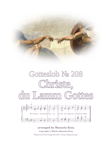 Christe, du Lamm Gottes (Gotteslob 208 easy organ manualiter; Orgel leicht gesetzt)