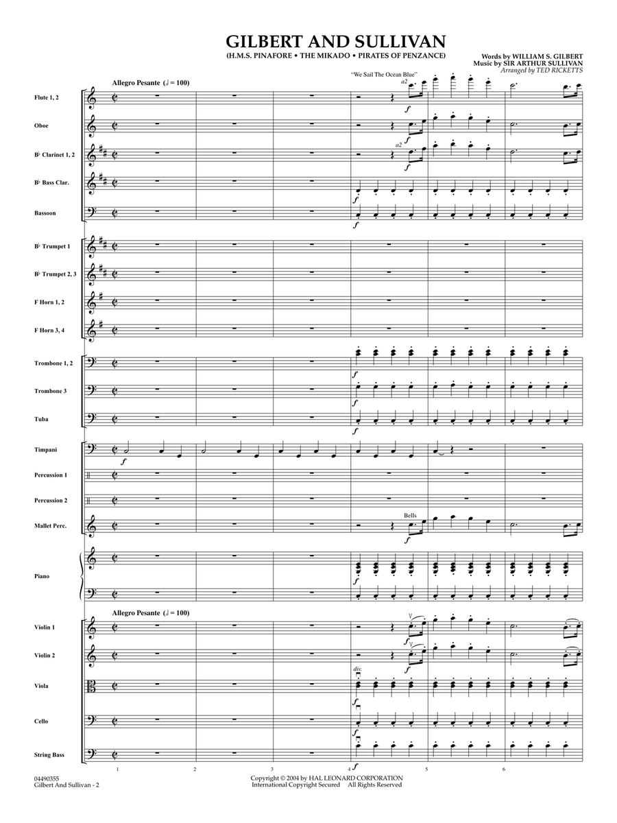 Gilbert And Sullivan (arr. Ted Ricketts) - Full Score Full Orchestra scores gallery preview page 2