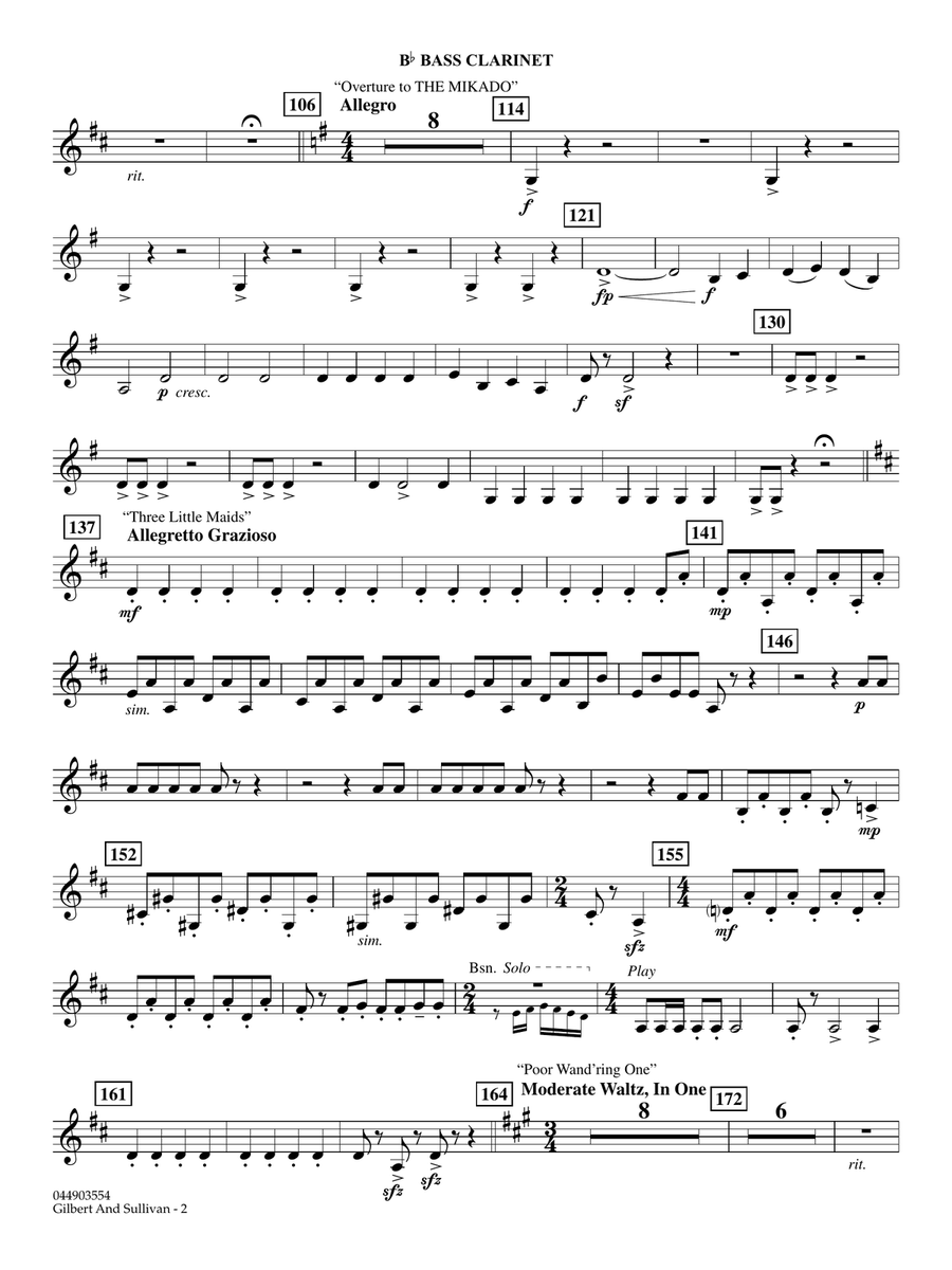 Gilbert And Sullivan (arr. Ted Ricketts) - Bb Bass Clarinet Full Orchestra scores gallery preview page 2