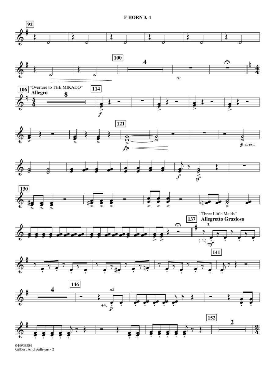 Gilbert And Sullivan (arr. Ted Ricketts) - Bb Trumpet 3 Full Orchestra scores gallery preview page 2