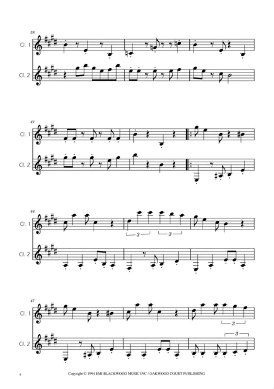Super Mario Bros Theme Clarinet Duet scores gallery preview page 4