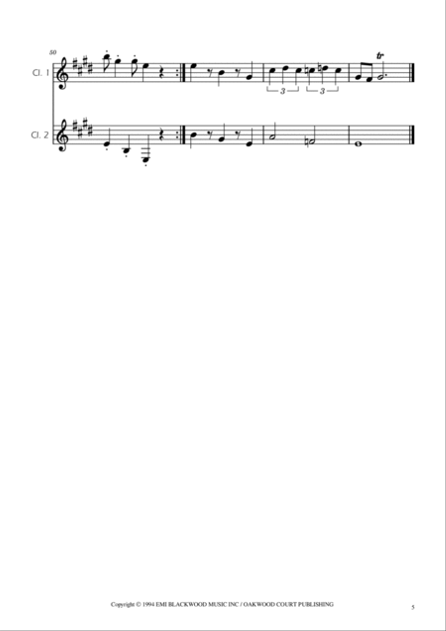 Super Mario Bros Theme Clarinet Duet scores gallery preview page 5