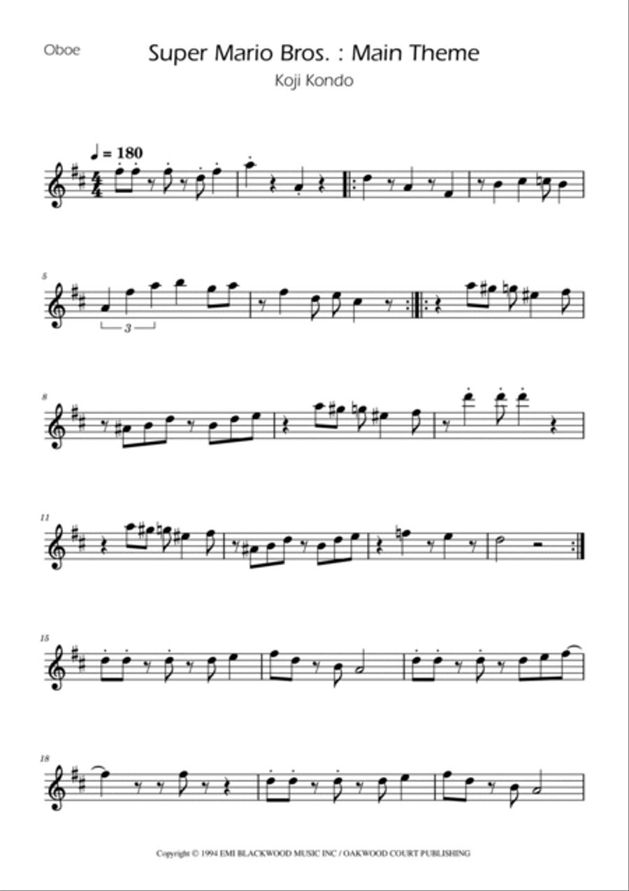 Super Mario Bros Theme Woodwind Duet scores gallery preview page 4