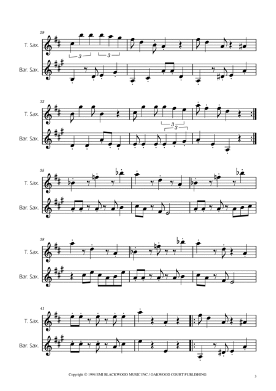 Super Mario Bros Theme Tenor Saxophone scores gallery preview page 3