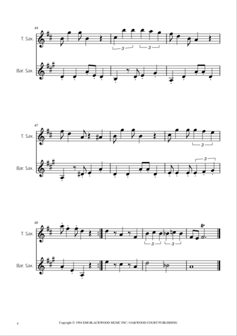 Super Mario Bros Theme Tenor Saxophone scores gallery preview page 4