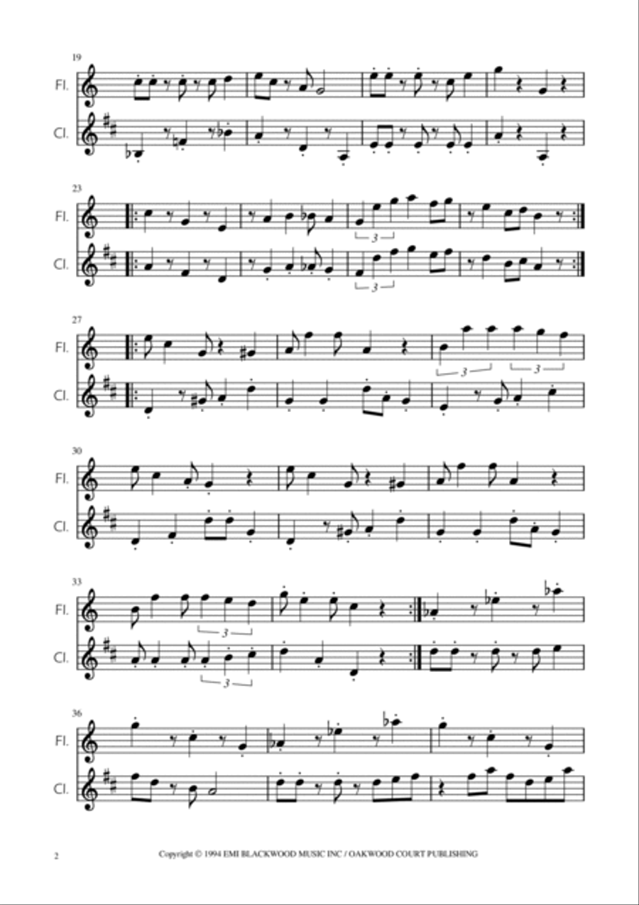 Super Mario Bros Theme Woodwind Duet scores gallery preview page 2