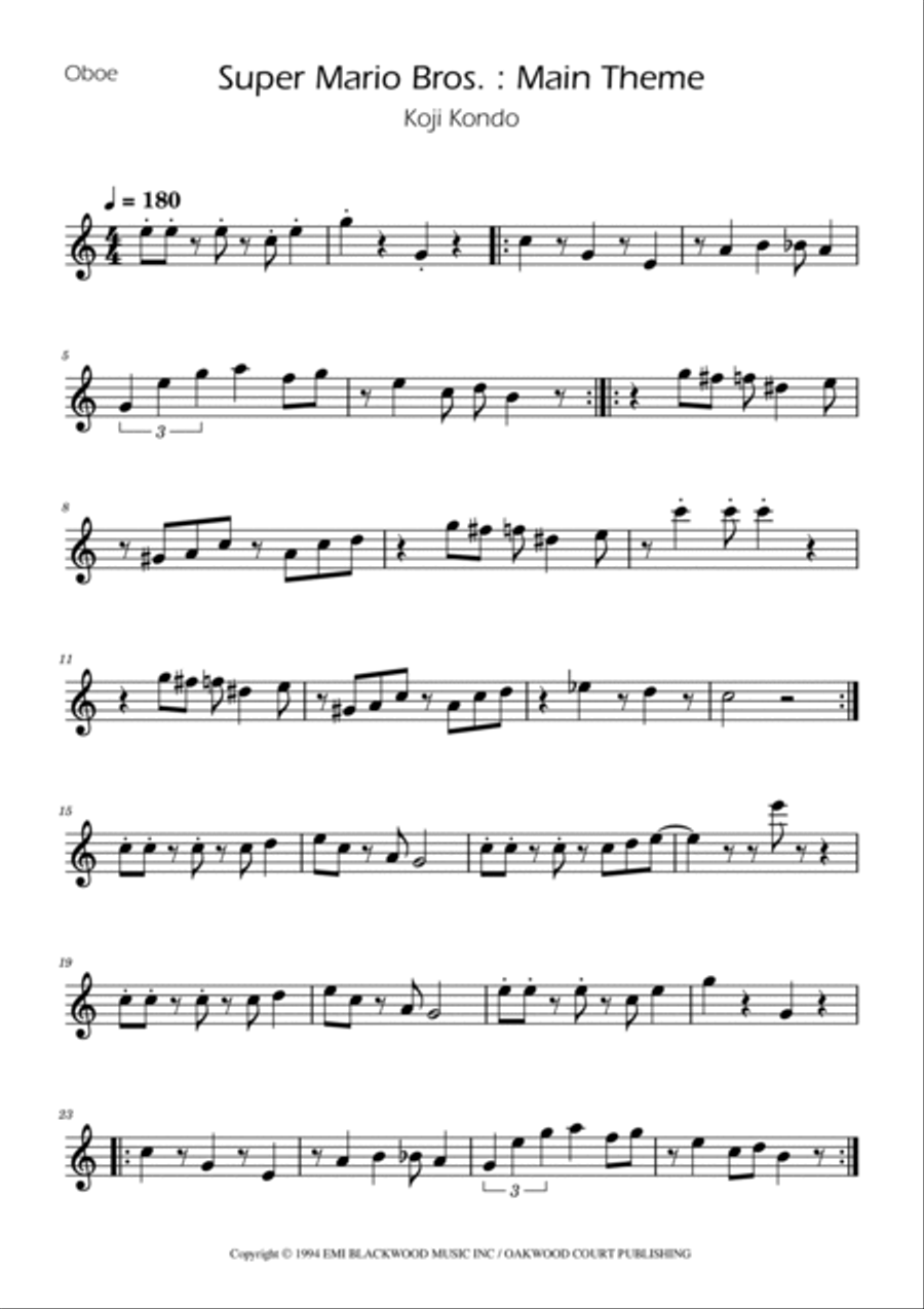 Super Mario Bros Theme Woodwind Duet scores gallery preview page 4
