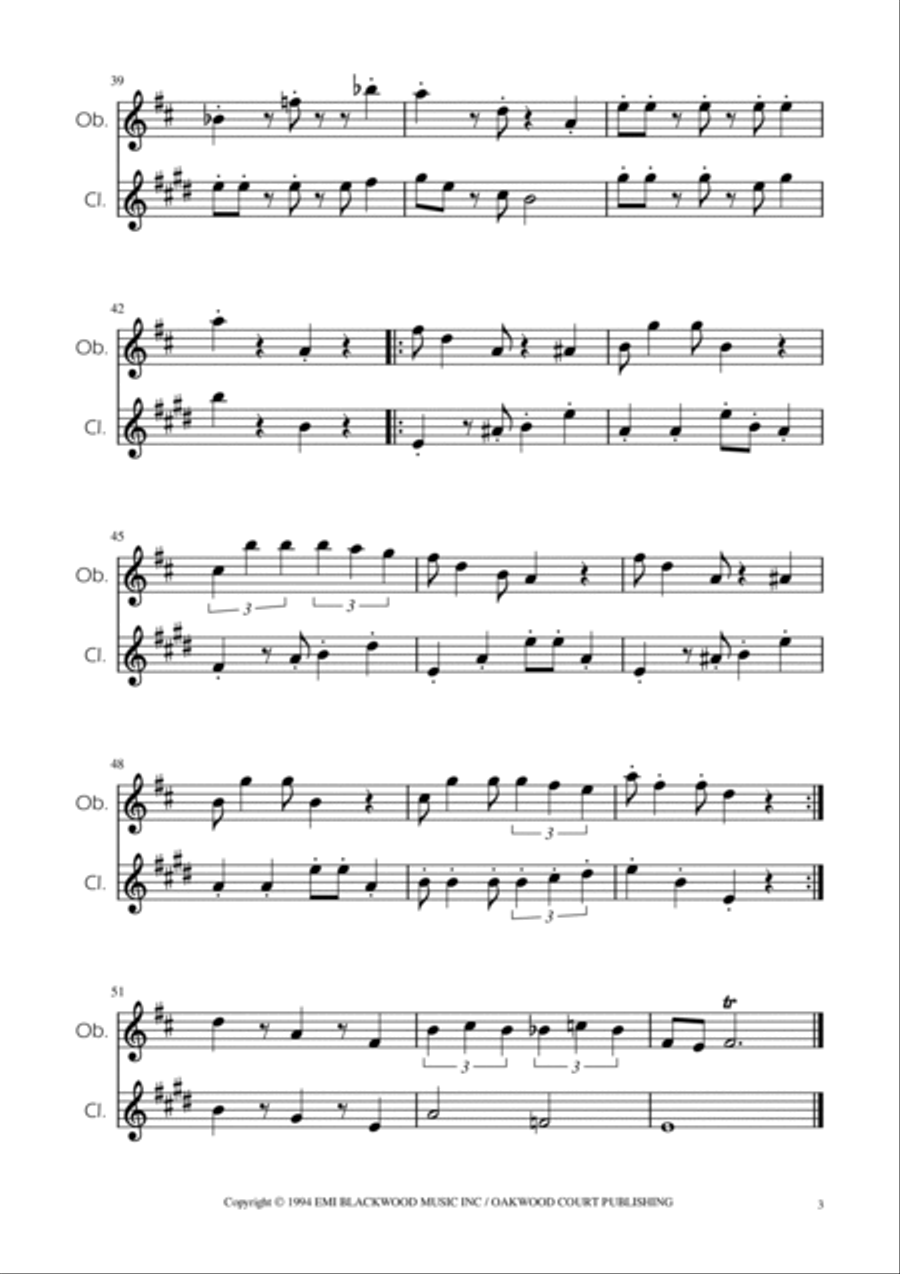 Super Mario Bros Theme Woodwind Duet scores gallery preview page 3