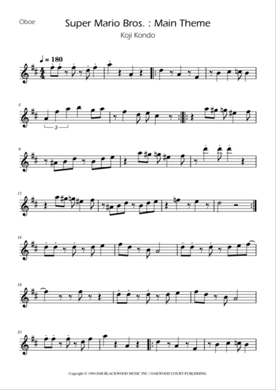 Super Mario Bros Theme Woodwind Duet scores gallery preview page 4