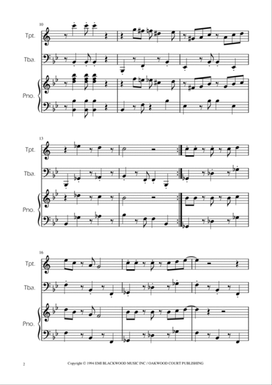 Super Mario Bros Theme Brass Duet scores gallery preview page 2