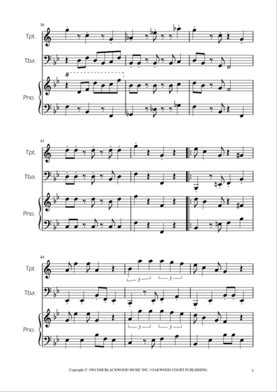 Super Mario Bros Theme Brass Duet scores gallery preview page 5