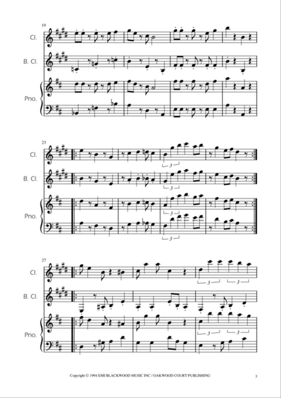 Super Mario Bros Theme Clarinet Duet scores gallery preview page 3