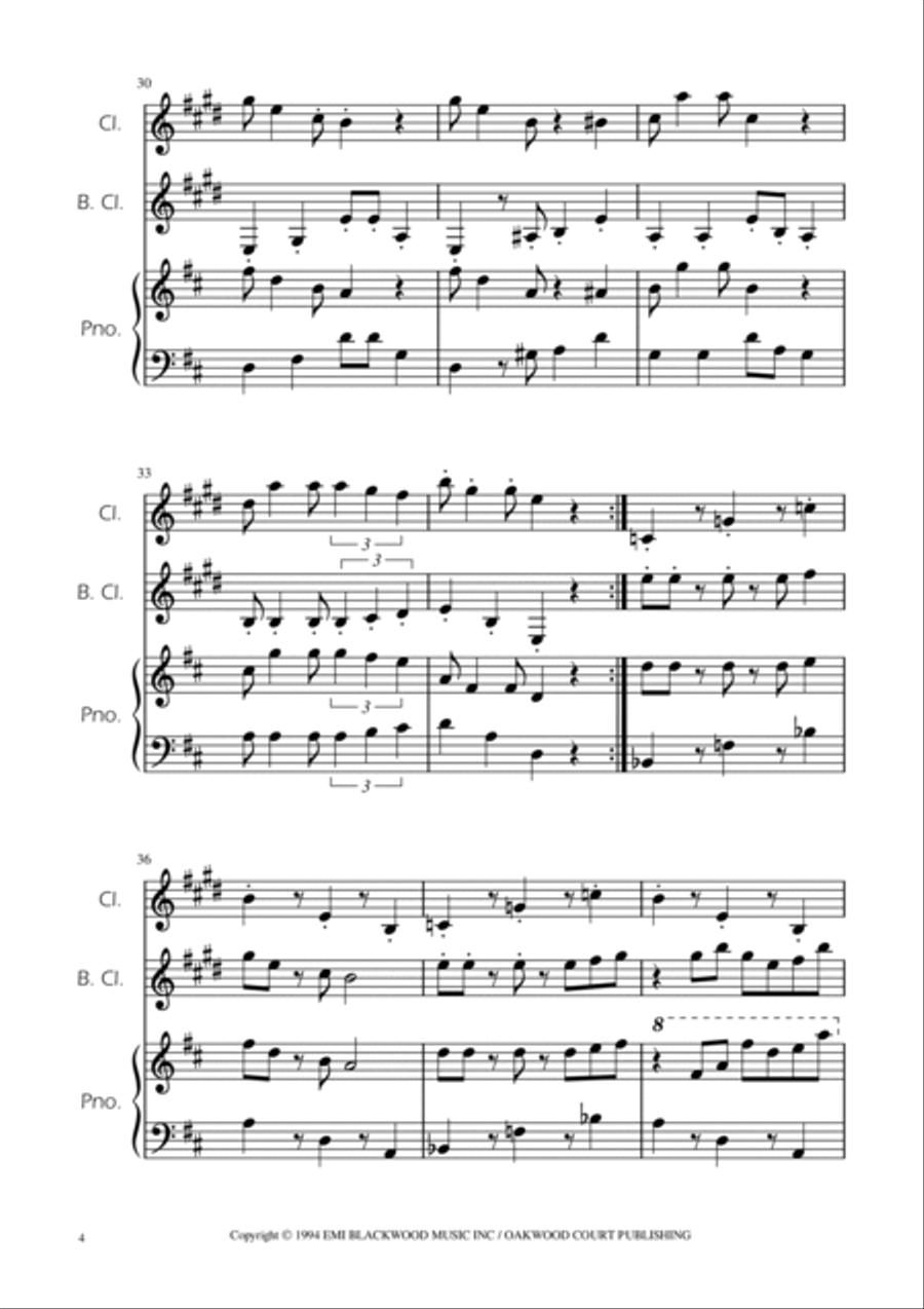 Super Mario Bros Theme Clarinet Duet scores gallery preview page 4