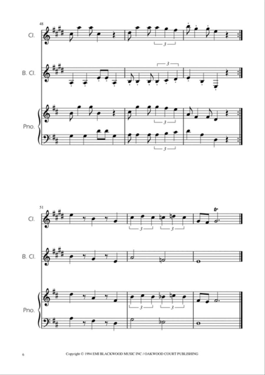 Super Mario Bros Theme Clarinet Duet scores gallery preview page 6