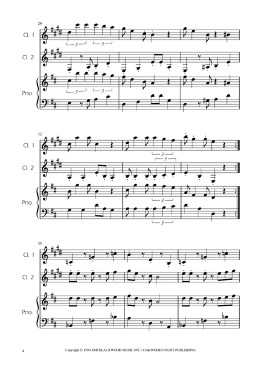 Super Mario Bros Theme Clarinet Duet scores gallery preview page 4