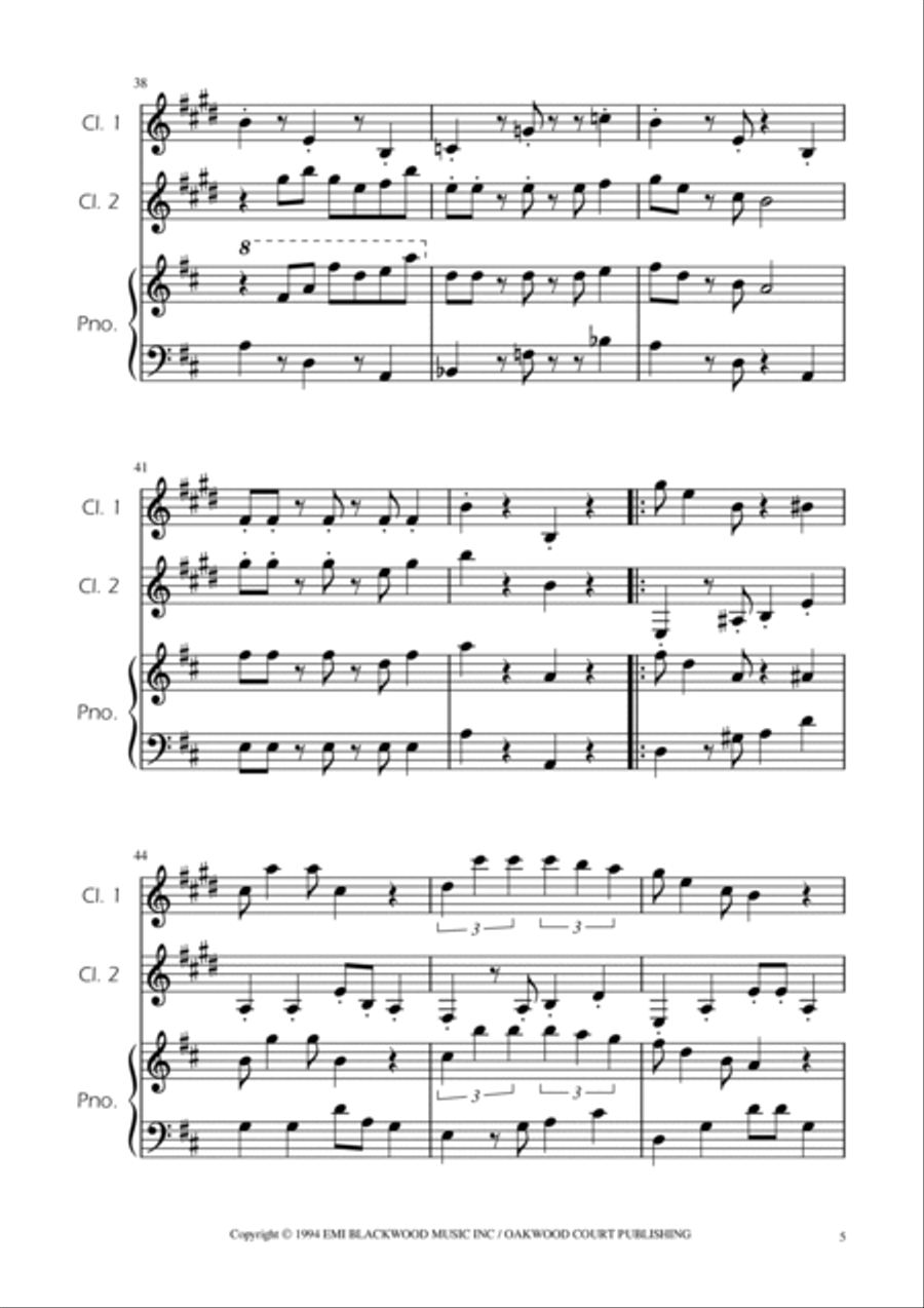 Super Mario Bros Theme Clarinet Duet scores gallery preview page 5