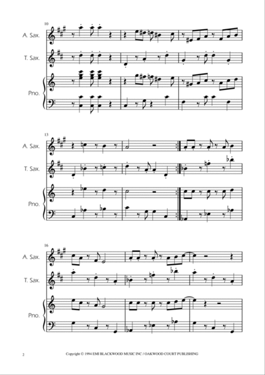 Super Mario Bros Theme Tenor Saxophone scores gallery preview page 2
