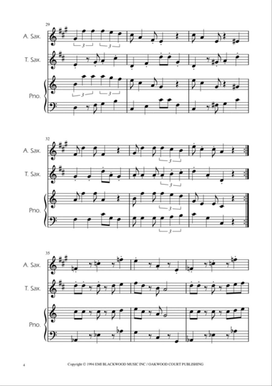 Super Mario Bros Theme Tenor Saxophone scores gallery preview page 4