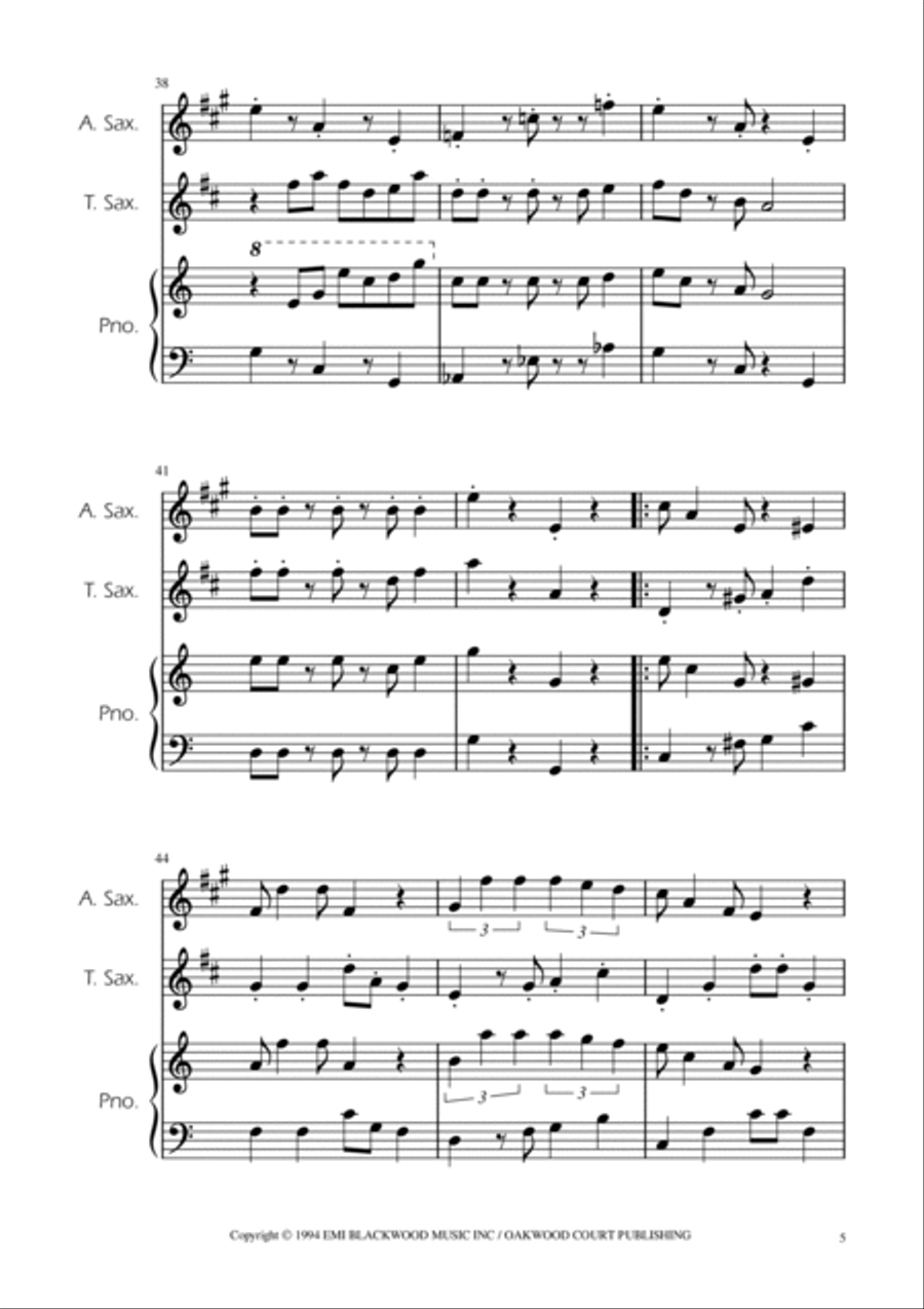 Super Mario Bros Theme Tenor Saxophone scores gallery preview page 5