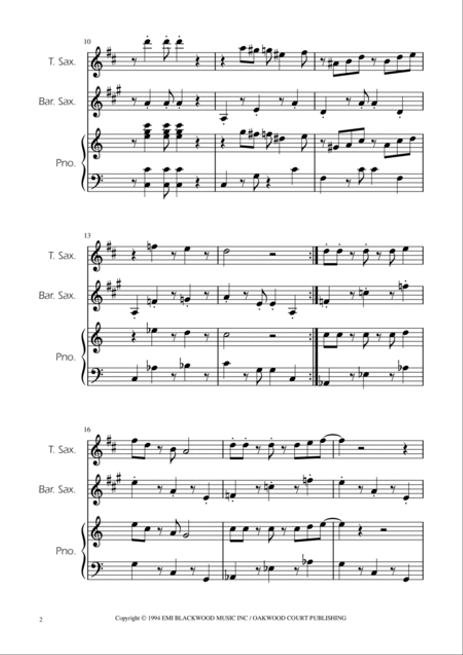 Super Mario Bros Theme Tenor Saxophone scores gallery preview page 2