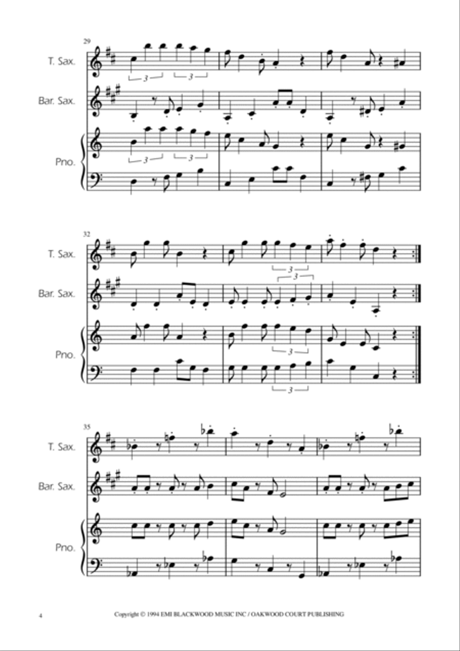 Super Mario Bros Theme Tenor Saxophone scores gallery preview page 4