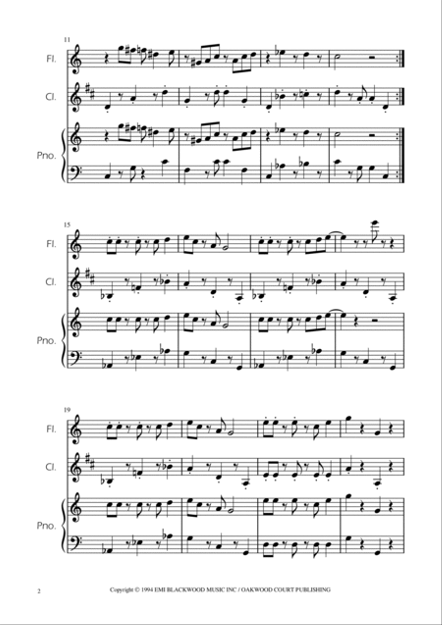 Super Mario Bros Theme Woodwind Duet scores gallery preview page 2