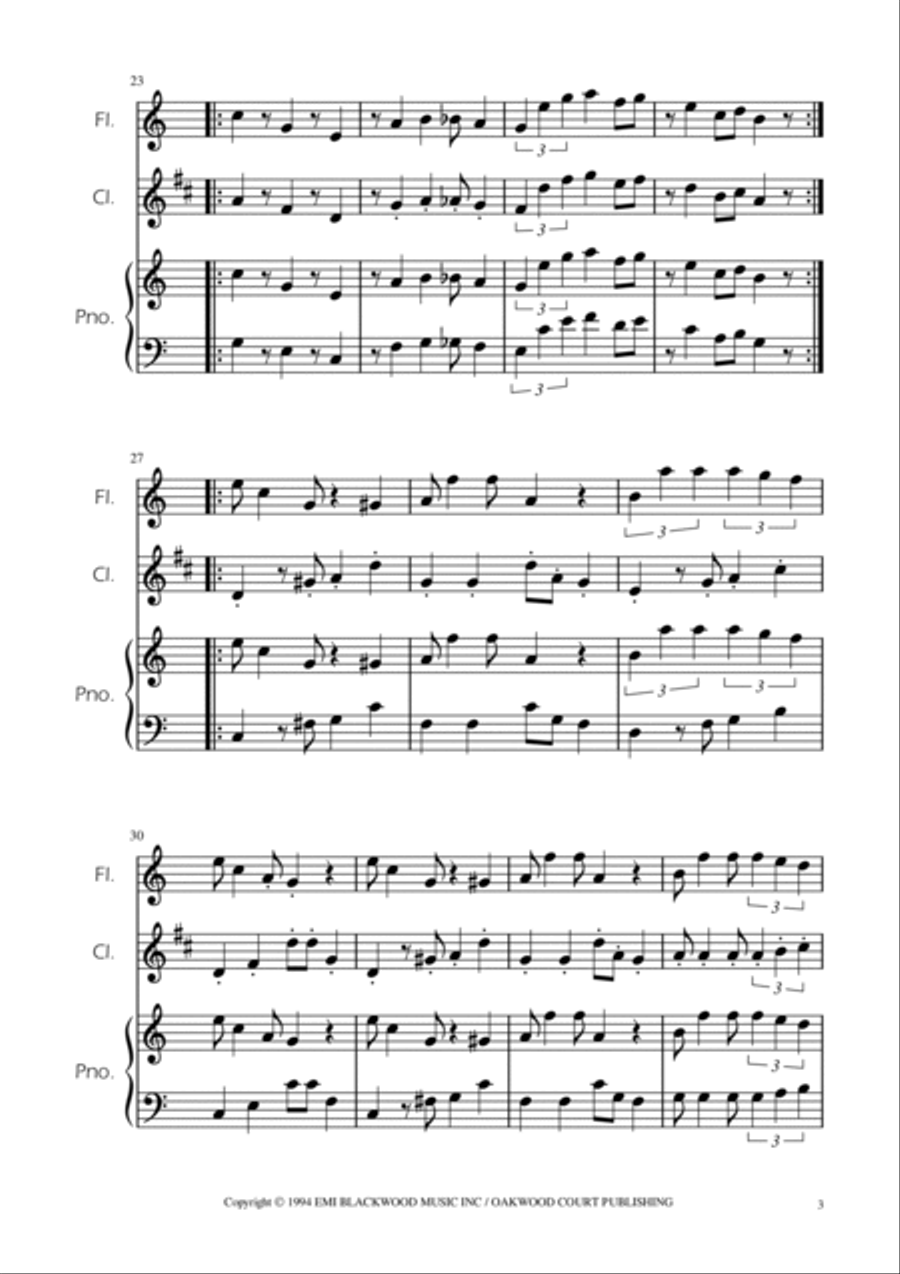 Super Mario Bros Theme Woodwind Duet scores gallery preview page 3