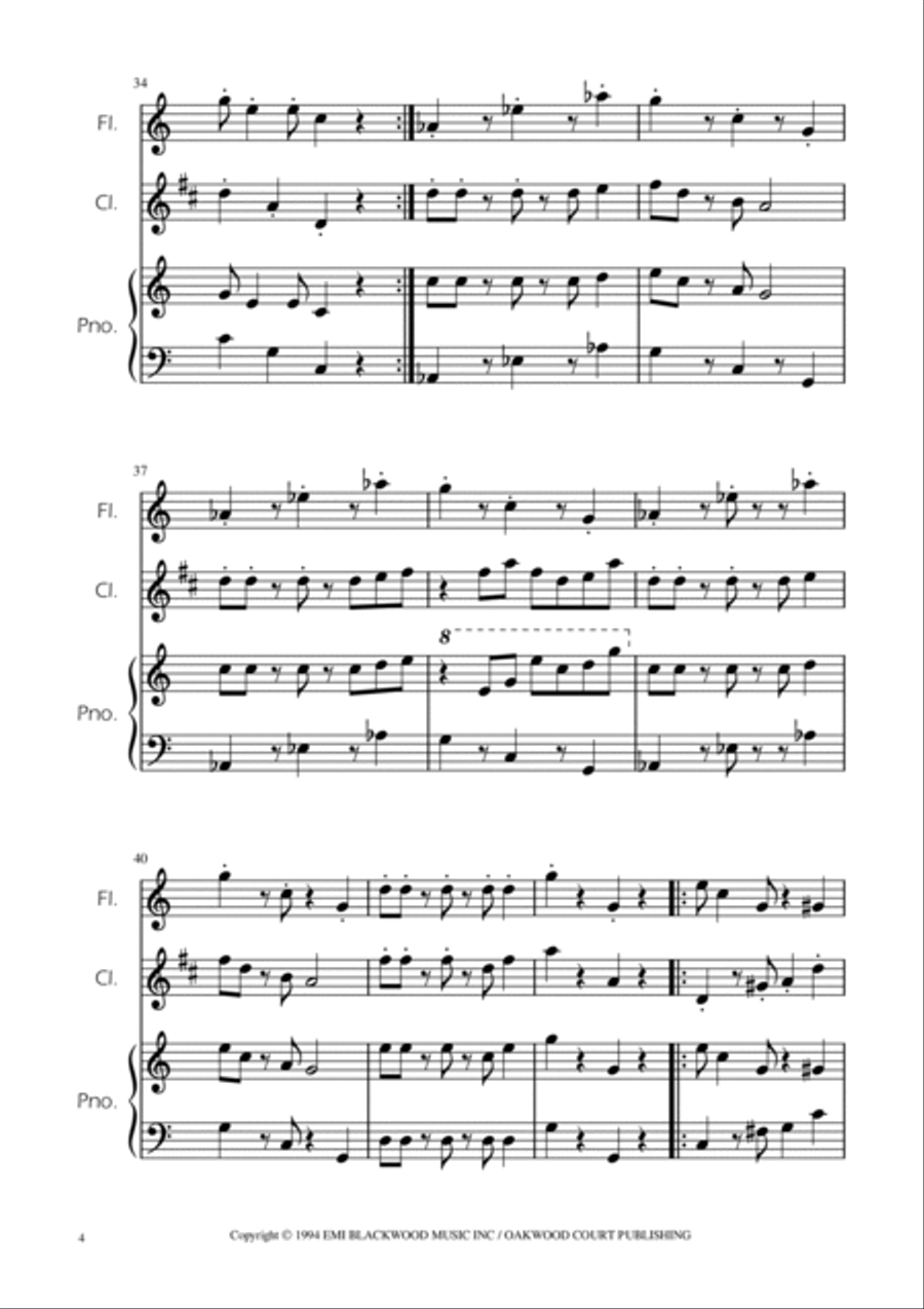 Super Mario Bros Theme Woodwind Duet scores gallery preview page 4