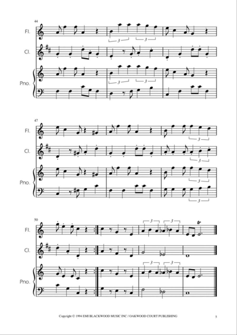 Super Mario Bros Theme Woodwind Duet scores gallery preview page 5