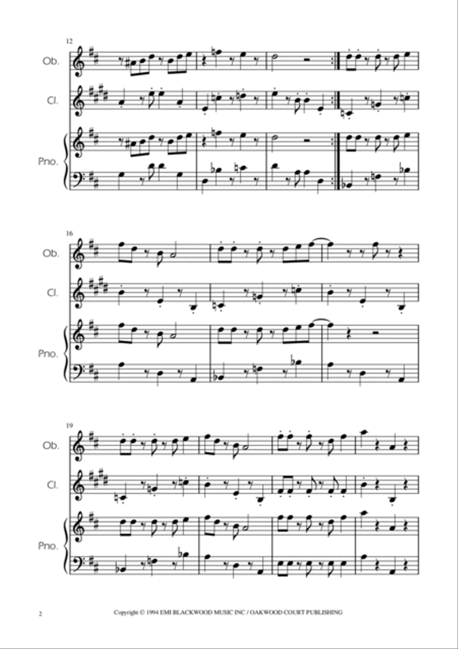 Super Mario Bros Theme Woodwind Duet scores gallery preview page 2