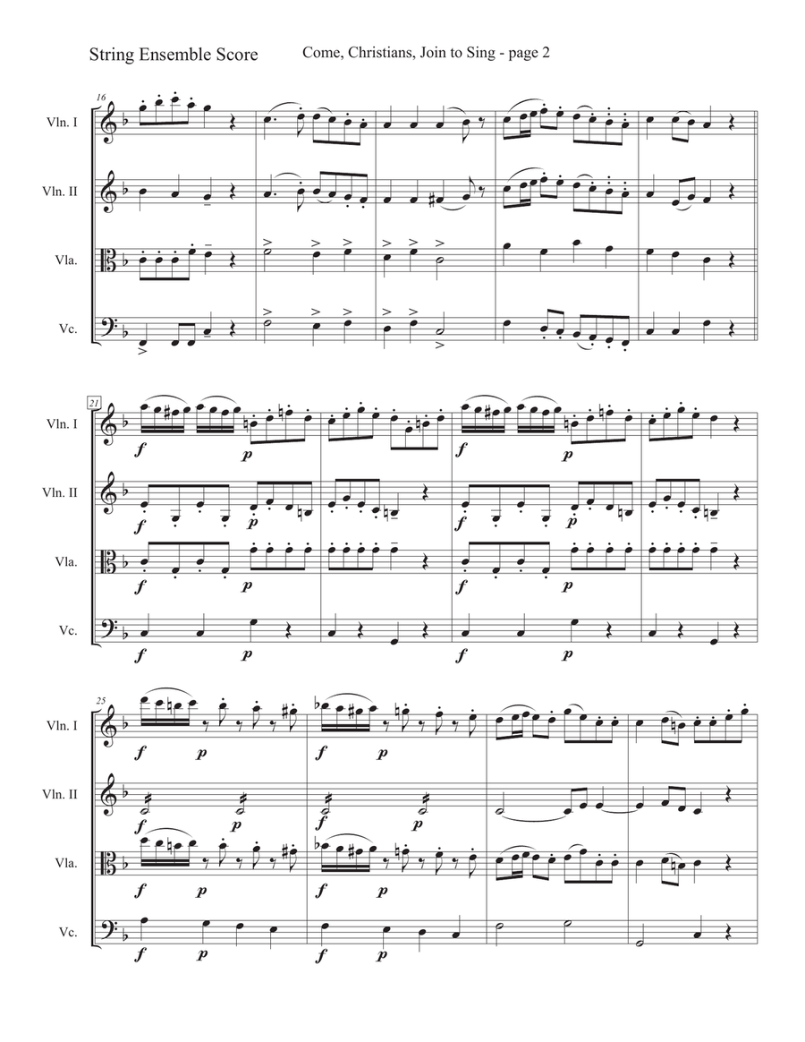 Come, Christians Join to Sing with Mozart's Alleluia Chamber Music scores gallery preview page 2