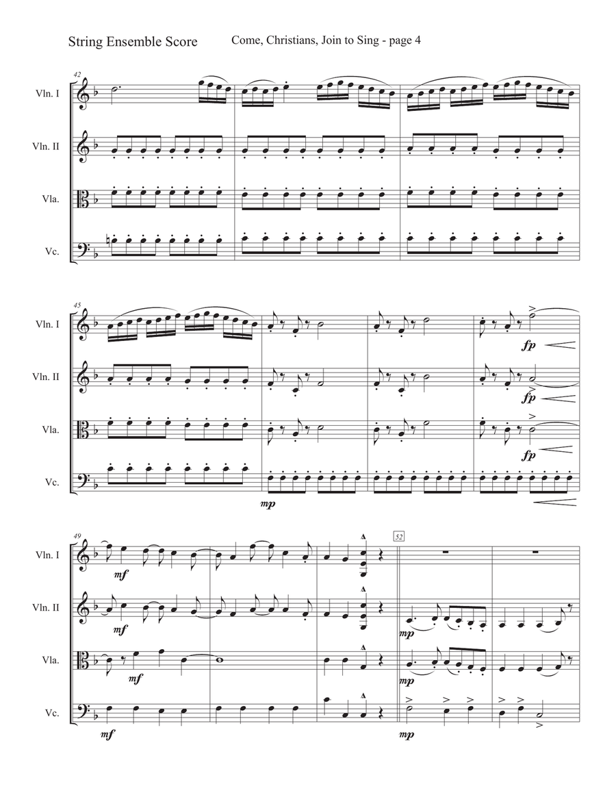 Come, Christians Join to Sing with Mozart's Alleluia Chamber Music scores gallery preview page 4