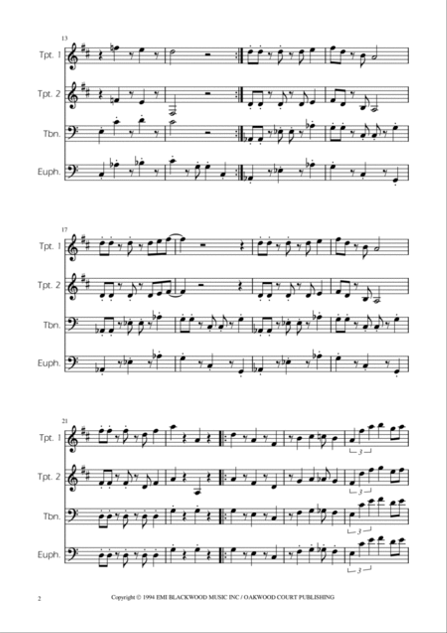 Super Mario Bros Theme Brass Quartet scores gallery preview page 2