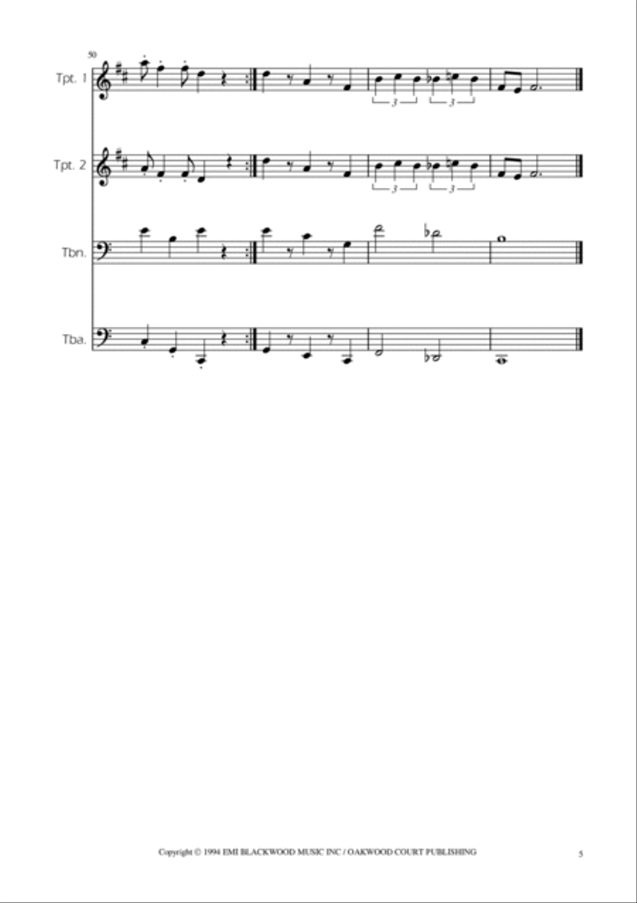 Super Mario Bros Theme Brass Quartet scores gallery preview page 5